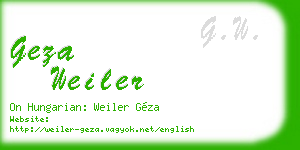 geza weiler business card