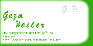 geza weiler business card